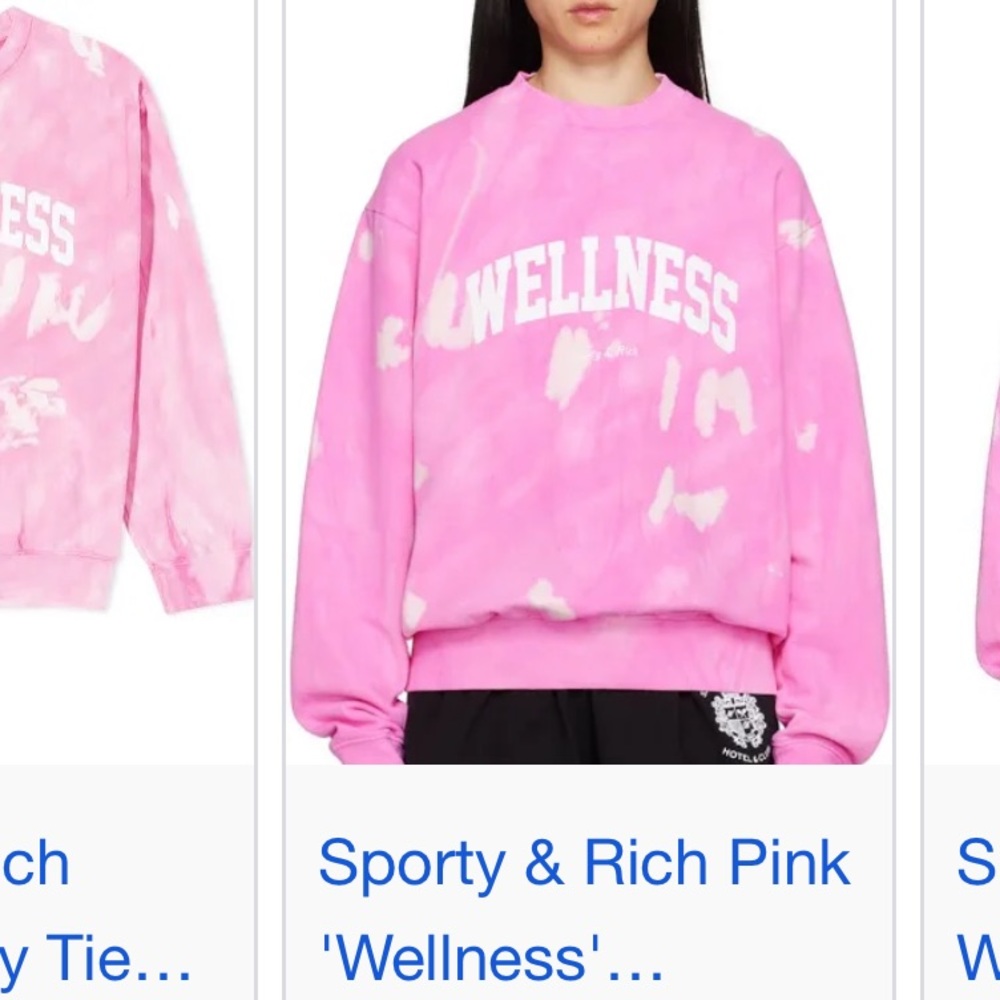In search of sporty and rich taffy pink crewneck size large